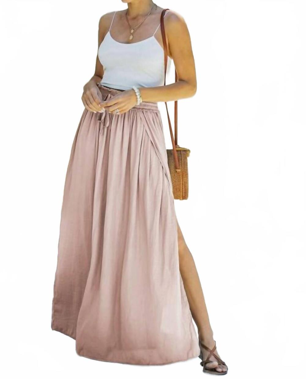 NEW LAVENDER J side slit skirt in pink